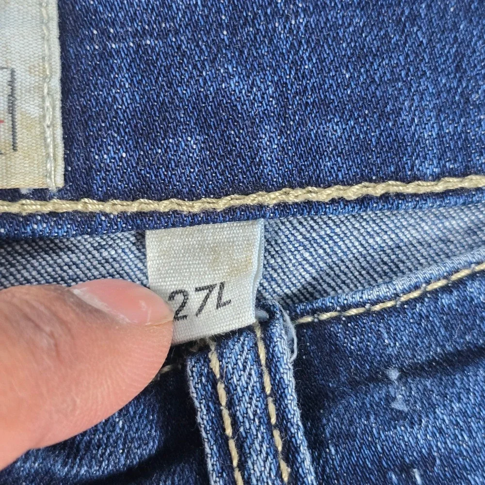 BKE Payton Bootcut Jeans Womens 27L Dark Wash Whiskered Denim 12614‎